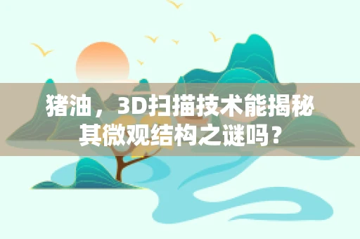 猪油，3D扫描技术能揭秘其微观结构之谜吗？