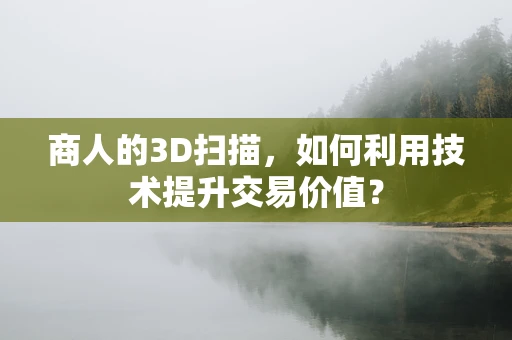 商人的3D扫描，如何利用技术提升交易价值？