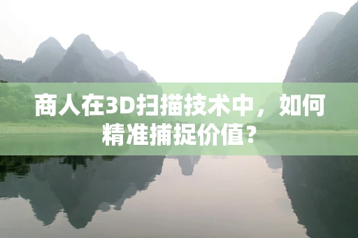 商人在3D扫描技术中，如何精准捕捉价值？