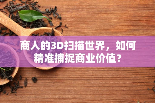 商人的3D扫描世界，如何精准捕捉商业价值？