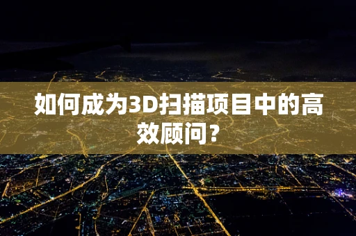 如何成为3D扫描项目中的高效顾问？